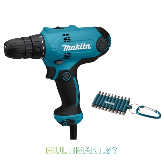 Дрель-шуруповерт Makita DF0300X3 (набор оснастки)